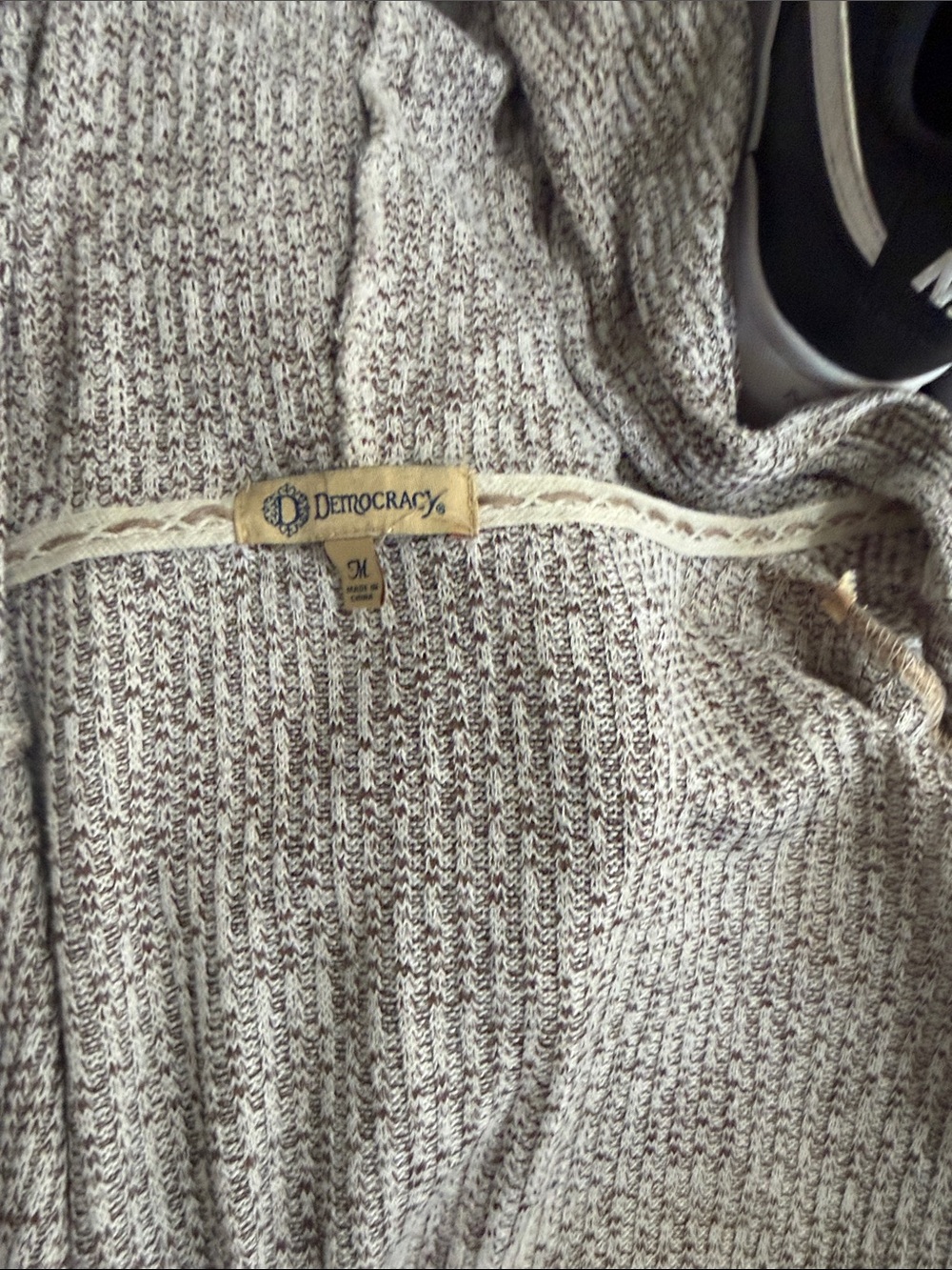 Democracy Oatmeal Marled Knit Cardigan